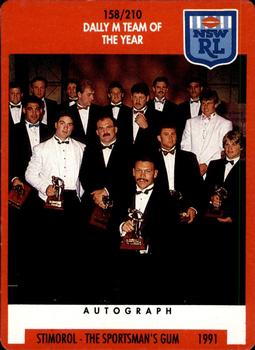 1991 Stimorol NRL #158 Dally M Team of the Year Front